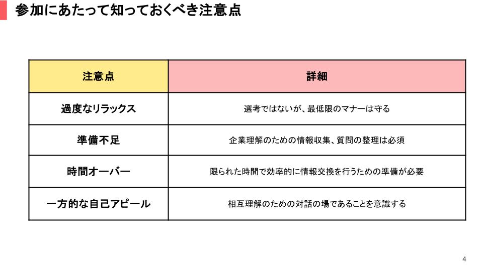 参加にあたって知っておくべき注意点